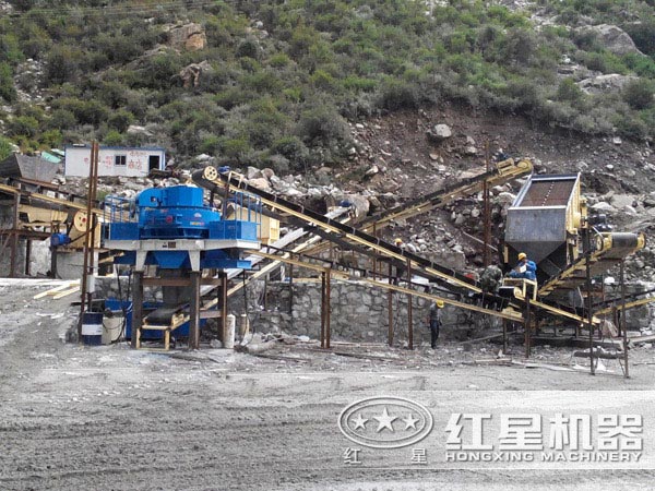 煤矸石制沙机生产现场